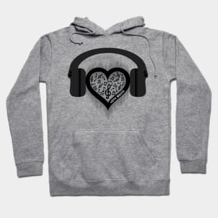 Love Music rhythm heart beat Hoodie